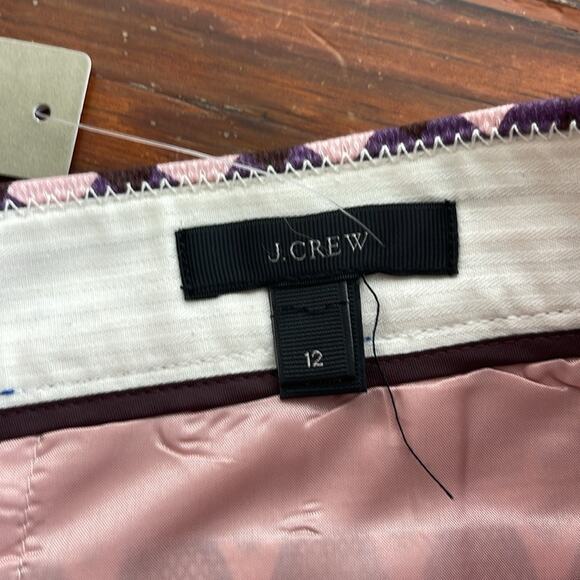 NWT J. Crew art deco geometric print back zip hi rise flat front shorts sz 12 - Picture 5 of 6